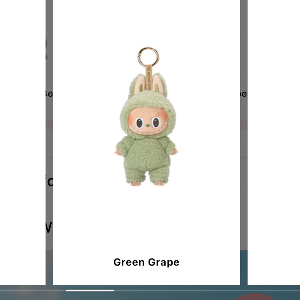 Green Grape & Sea Salt Coconut Labubu Plush Keychain